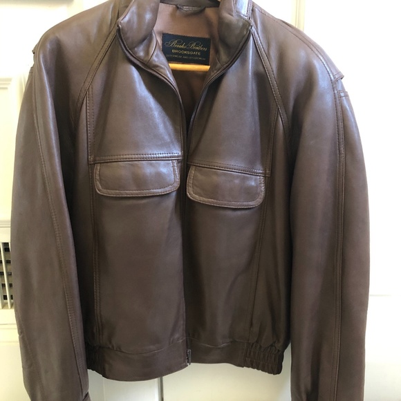 Brooks Brothers Leather Bomber Jacket